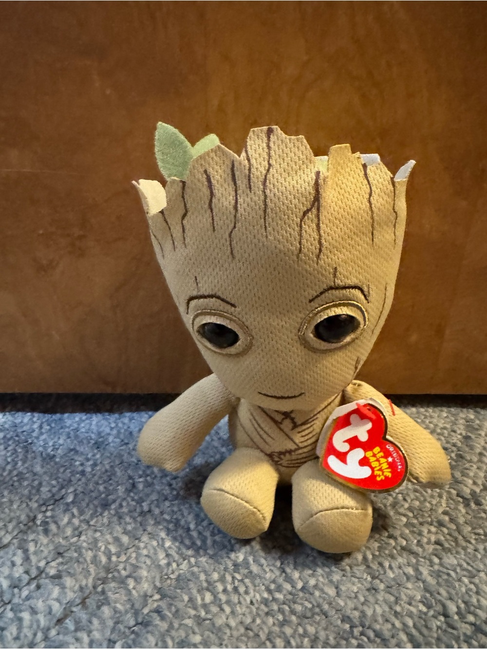 Marvel Brown Groot Plush with Green Leaf Accent